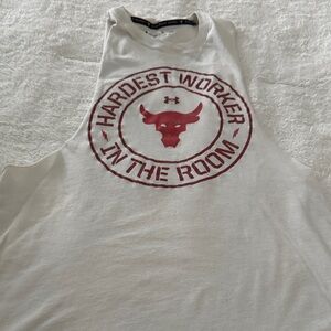 Under Armour Cream Tank with Red Bull Graphic